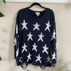 Lightweight distressed sweater